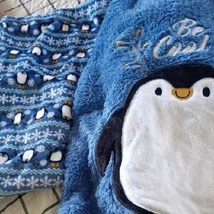 plus size fuzzy penguin pj set 3x